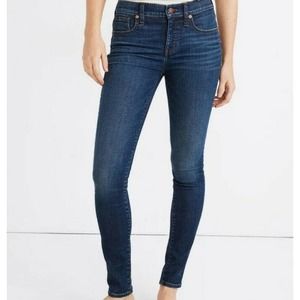 Madewell 8" Skinny Jeans Mid Rise Dark Wash Blue